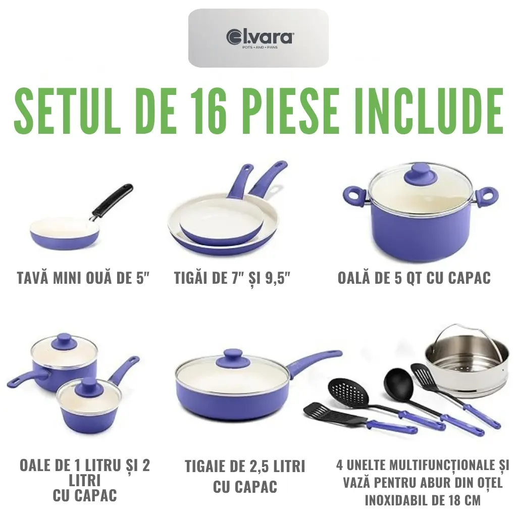 Set Complet GreenLife Soft Grip 16 Piese